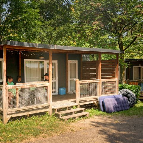 Mobilheim 6 personen - Comfort | 3 Schlafz. | 6 Pers. |* Erhöhte Terrasse | *1 Bad | Klima.