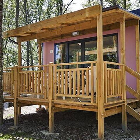 Mobilheim 2 personen - Comfort | Studio | 2 Pers. | Erhöhte Terrasse | 1 Bad | Klimaanlage