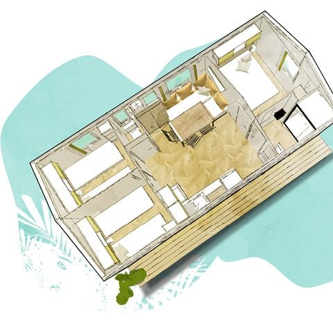 CASA MOBILE 6 persone -  California- 3 camere da letto + Aria condizionata + TV