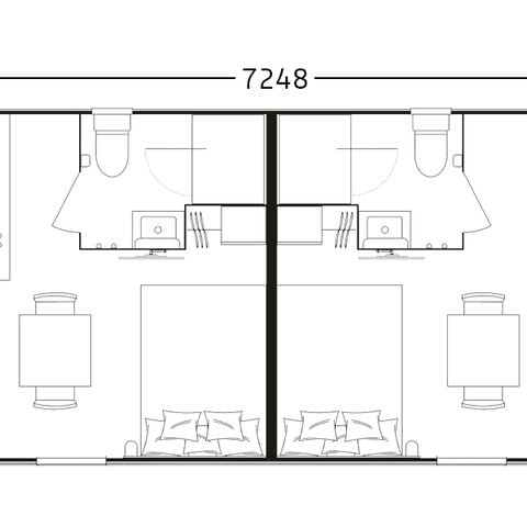 MOBILHOME 4 personnes - Bilbao Double 2 chambres - 2 salle de bains - 2 cuisines - 2 TV