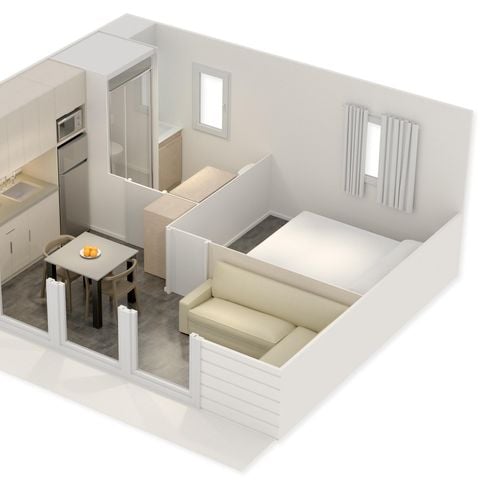 MOBILHOME 2 personnes - Mobil-home 1 chambre 2 pers