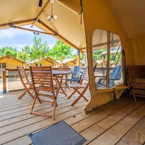 Tente en toile et en bois 5 personnes - Super Lodge | 2 Ch. | 4/5 Pers. | Sans SDB
