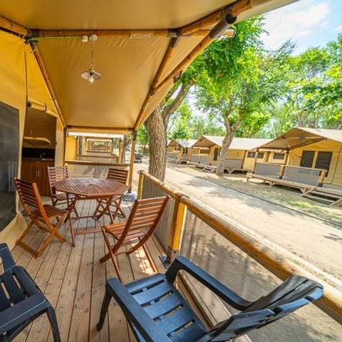 Tente en toile et en bois 5 personnes - Super Lodge | 2 Ch. | 4/5 Pers. | Sans SDB