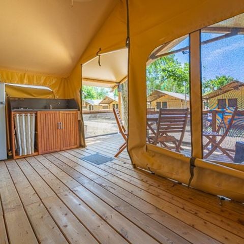 Tente en toile et en bois 5 personnes - Super Lodge | 2 Ch. | 4/5 Pers. | Sans SDB