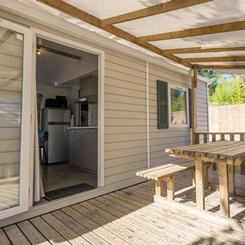 Mobilheim 4 personen - Comfort | 2 Schlafz. | 4 Pers. | Erhöhte Terrasse | Klimaanlage