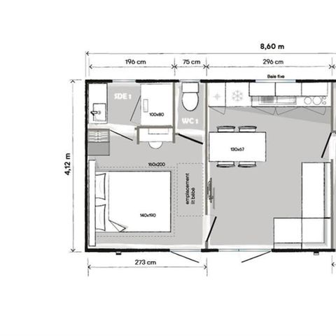 Mobile home 4 persons - Cottage Premium 33m² - Air-conditioned 4 pers