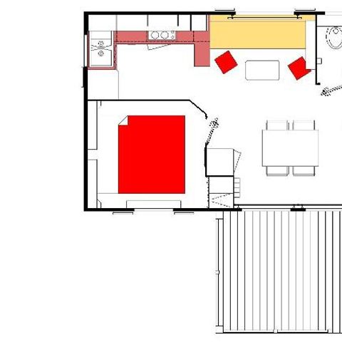 Mobile home 5 persons - Cabane du Jura 35 m² - air-conditioned 5 people