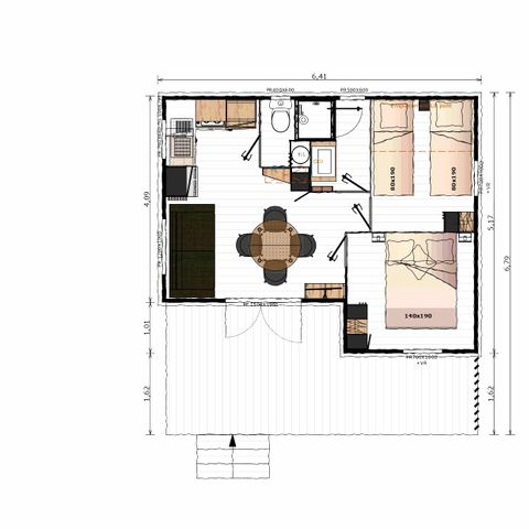 Chalet 4 persons - Chalet Cannelle 26m² - air-conditioned 4 pers