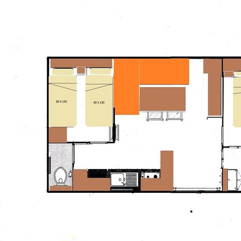 BUNGALOW 5 personnes - Grand Large Clim 2 chambres