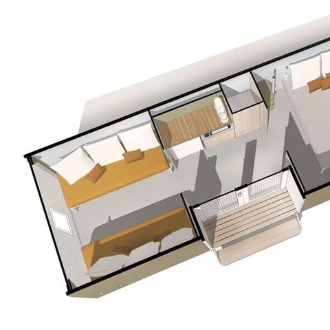 Tent 4 persons - Ciela Coco Sweet Tent - 2 bedrooms (without sanitary facilities)