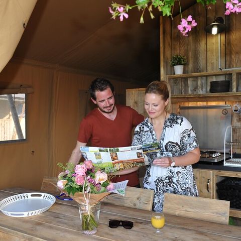 Safarizelt 5 personen - Zelt Ciela Nature Lodge - 2 Schlafzimmer - Voll ausgestattete Küche - Badezimmer