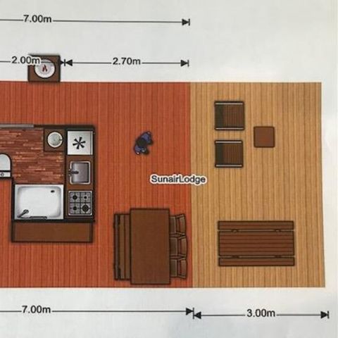 Safarizelt 5 personen - Zelt Ciela Nature Lodge - 2 Schlafzimmer - Voll ausgestattete Küche - Badezimmer