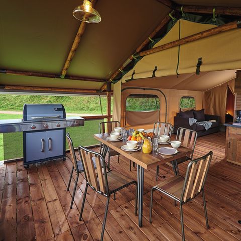 Safarizelt 7 personen - Zelt Ciela Nature Lodge - 2 Schlafzimmer - Voll ausgestattete Küche - Badezimmer