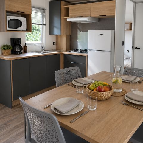 MOBILHOME 6 personas - Premium 3 dormitorios - Terraza cubierta - 35 m2