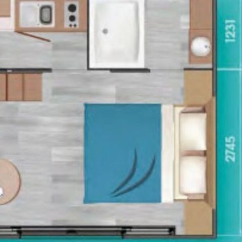 Mobile home 2 persons - Comfort mobile home + 1 bedroom for 2 people, 16 m² (2020 model)