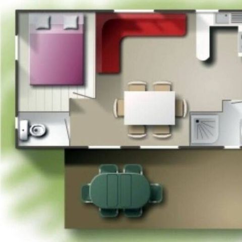 MOBILHOME 6 personas - Casa móvil clásica de 3 dormitorios para 6 personas, 33 m² (modelo 2010)