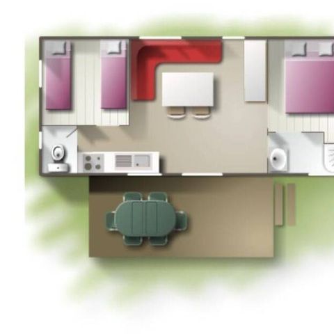 Mobilhome 4 personnes - Classique 2 chambres 4 personnes, 32 m² (modèle 2019)