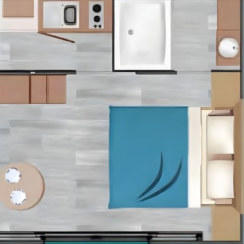 Stacaravan 2 personen - Comfort stacaravan + 1 slaapkamer voor 2 personen, 16 m² (model 2020)