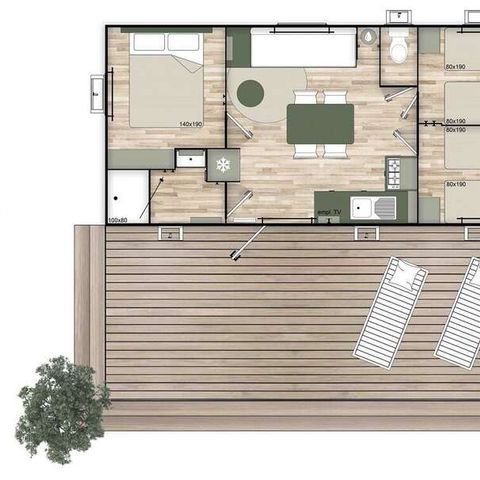 Mobile home 4 persons - Mobil-home Confort 2bed 4p