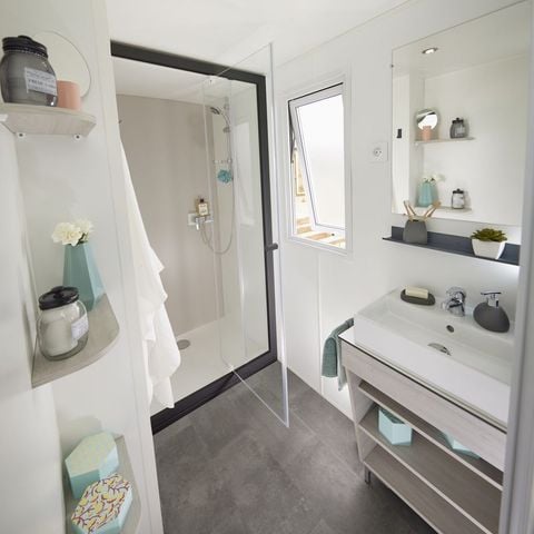 Stacaravan 6 personen - Stacaravan Grand confort 36m2 - 3 slaapkamers (Type Trigano EVO35) +Vaatwasser (GEEN HUISDIEREN TOEGESTAAN)
