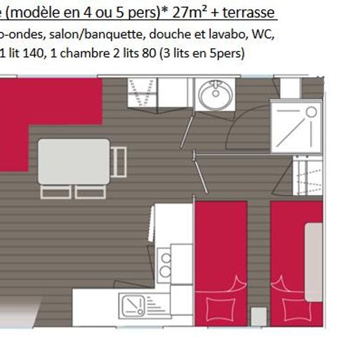 BUNGALOW 4 personnes - OCEANE 27 m²