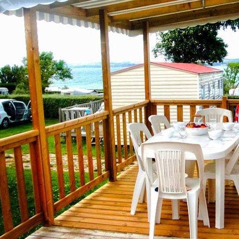 Mobilheim 5 Personen - 36 m2 - maxi premium - überdachte Terrasse