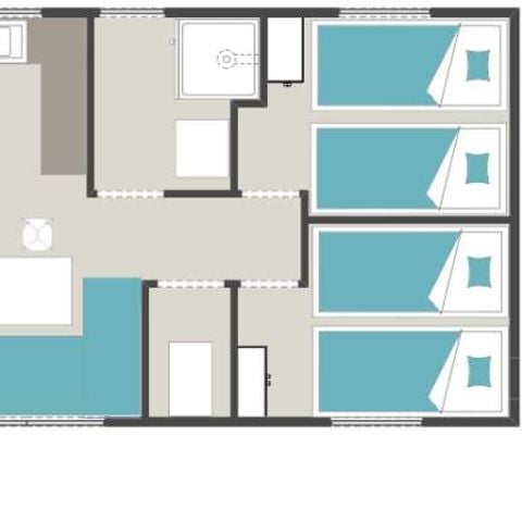 Mobile home 6 persons - 3-bedroom mobile home with sea view