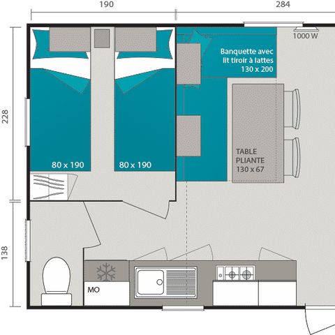 MOBILHOME 4 personas - 2 habitaciones