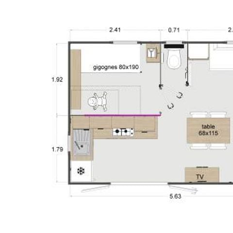 Mobilheim 4 personen - Lodge GRAND CONFORT STEREC 2022 TV/Sonntag - 2 Schlafzimmer 30m²