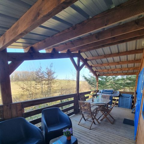 Chalet 5 personen - 74 Chalet Les Bleuets 40m² Overdekt terras + televisie + vaatwasser 1/5 pers