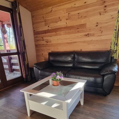 Chalet 5 personen - 80 Chalet Champêtre 35m² + Groot overdekt Terras + Televisie + Afwasmachine 1/5 pers