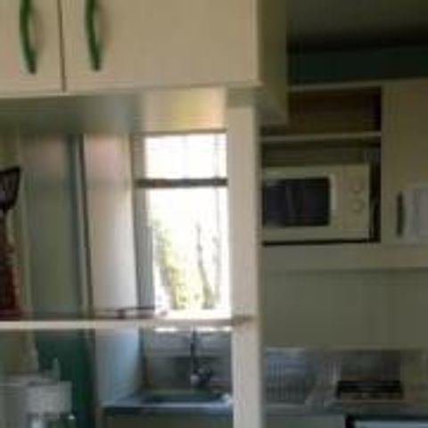 Mobilheim 5 Personen - 08 Cottage Rêve 25m², überdachte Terrasse, Fernseher 1/5 Pers.