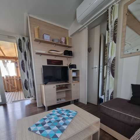 MOBILHOME 6 personas - 54 Résidence le lys 40m2 (2 cuartos de baño) +clim +Lavavabo+TERRAZA CUBIERTA 1/6 pers