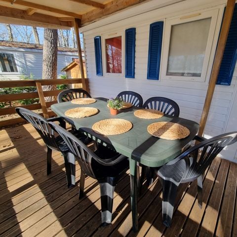 MOBILHOME 6 personnes - 20 Résidence La Futaie 32m2 Terrasse Couverte , 3 chambres, lave vaisselle + Télévision 1/6 pers