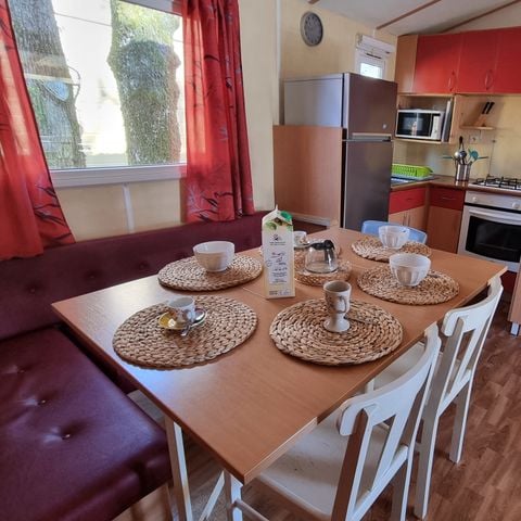 Stacaravan 6 personen - 20 Résidence La Futaie 32m2 Overdekt terras, 3 slaapkamers, vaatwasser + Televisie 1/6 pers