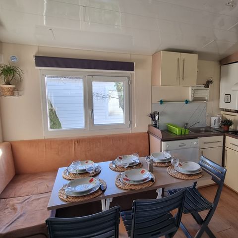 Mobilheim 6 Personen - 24 Résidence Noisette 32m2 Überdachte Terrasse + Fernseher + Geschirrspüler + Klimaanlage 1/6 Pers.