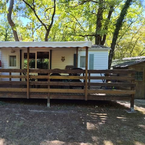 Mobilhome 6 personnes - 24 Résidence Noisette 32m2 Terrasse Couverte + télevision + Lave vaisselle + climatisation 1/6 pers