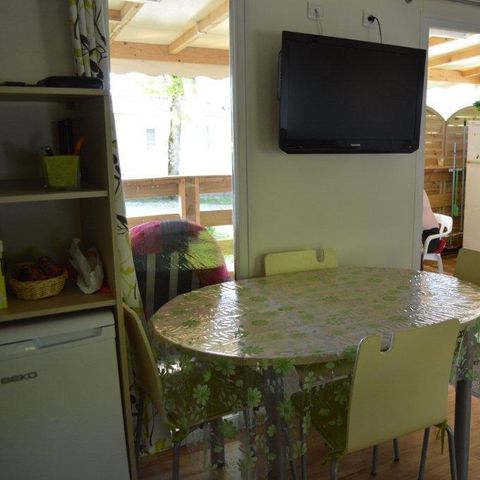 Mobilheim 4 Personen - 35 Résidence Les Roses 28m2 Überdachte Terrasse + Fernseher + Sommerküche 1/4 Pers.