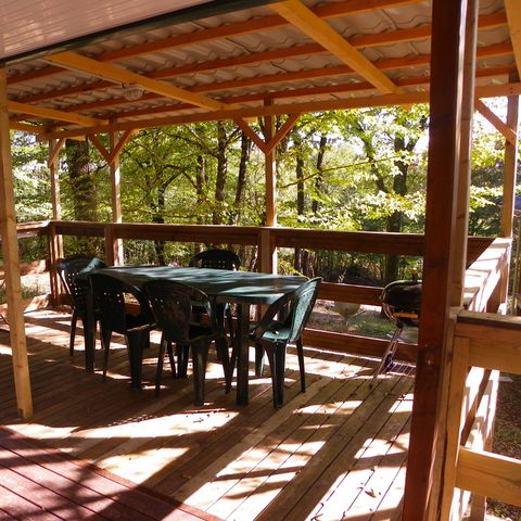 Chalet 2 Personen - 11 Das gemütliche Häuschen "TOI ET MOI "2 Pers. ein einziges Zimmer Fernseher und überdachte Terrasse 2 Pers.