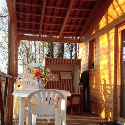 CHALET 5 persone - 31 Chalet Soleil couchant 35m² + lavastoviglie + terrazza coperta + TV 1/5 pers