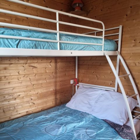 CHALET 5 persone - 31 Chalet Soleil couchant 35m² + lavastoviglie + terrazza coperta + TV 1/5 pers