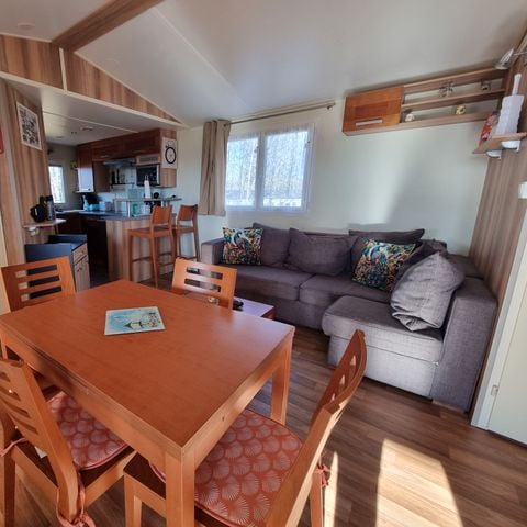 MOBILHOME 4 personnes - 36 Résidence les genêts 32M2, Terrasse Couverte, Télevision + Lave Vaisselle 1/4 pers
