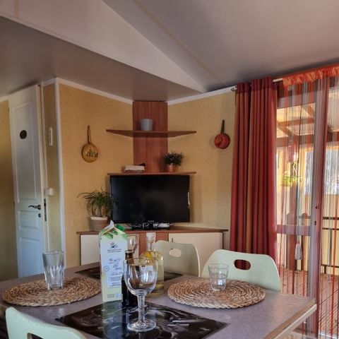 Mobilheim 6 personen - 63 Résid de la FORÊT Überdachte Terrasse, Geschirrspüler + Klimaanlage + Fernseher 1/6 Pers.