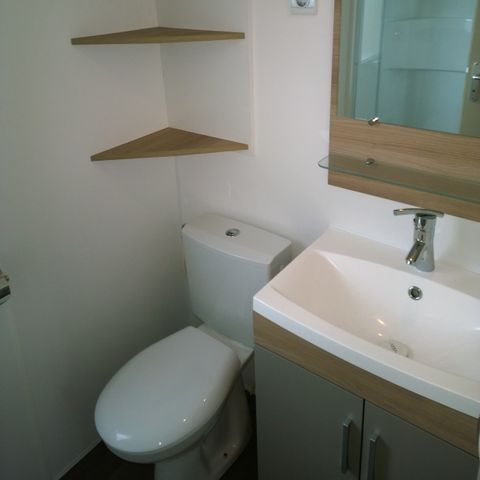 Mobilheim 6 Personen - EDEN Residence 40m2 (2 Badezimmer) +Klima + WÄSCHE- UND GESCHIRRSPÜLERWASCHMASCHINE+BEDECKTE TERRASSE