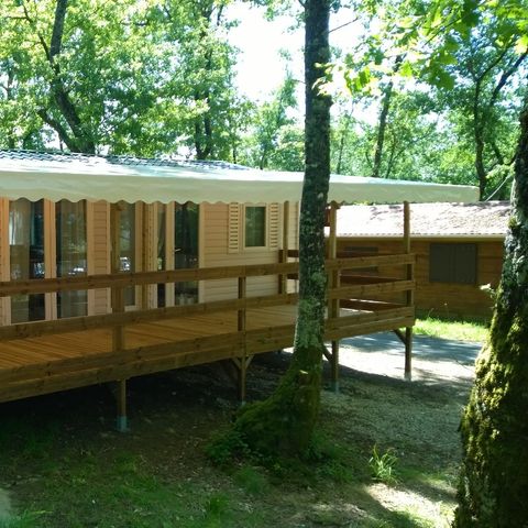 Mobilheim 6 Personen - EDEN Residence 40m2 (2 Badezimmer) +Klima + WÄSCHE- UND GESCHIRRSPÜLERWASCHMASCHINE+BEDECKTE TERRASSE