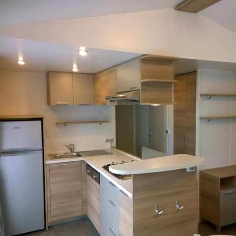 Mobilheim 6 Personen - EDEN Residence 40m2 (2 Badezimmer) +Klima + WÄSCHE- UND GESCHIRRSPÜLERWASCHMASCHINE+BEDECKTE TERRASSE