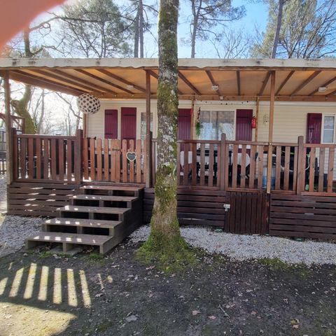 Mobilheim 4 Personen - 62 Résidence la cordylineÜberdachte Terrasse, Klimaanlage + Geschirrspüler 1/4 Pers.