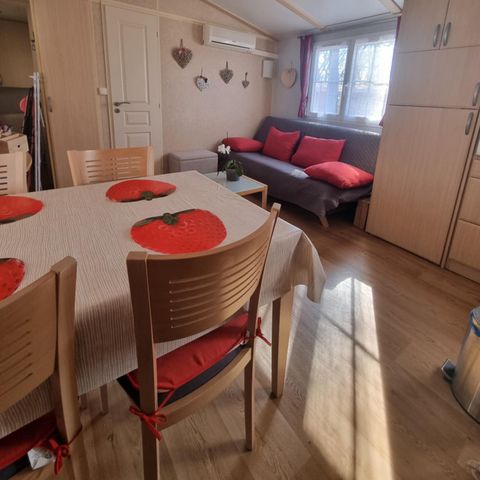 Stacaravan 4 personen - 62 Résidence la cordylineOverdekt terras, Airconditioning + vaatwasser 1/4 pers
