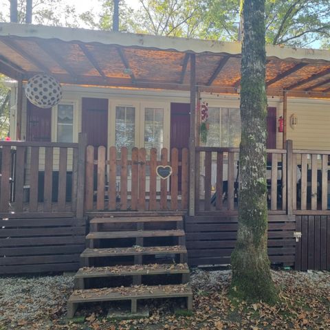 Mobilheim 4 Personen - 62 Résidence la cordylineÜberdachte Terrasse, Klimaanlage + Geschirrspüler 1/4 Pers.