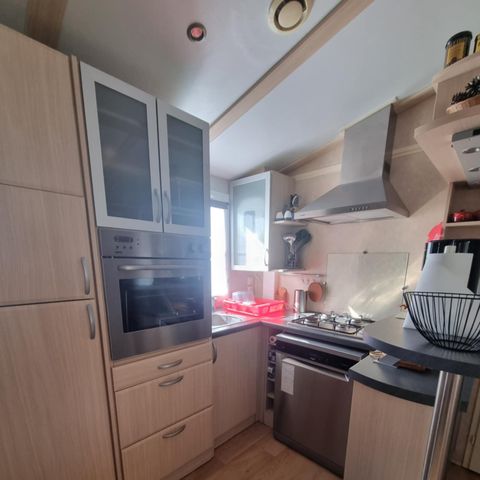 Stacaravan 4 personen - 62 Résidence la cordylineOverdekt terras, Airconditioning + vaatwasser 1/4 pers